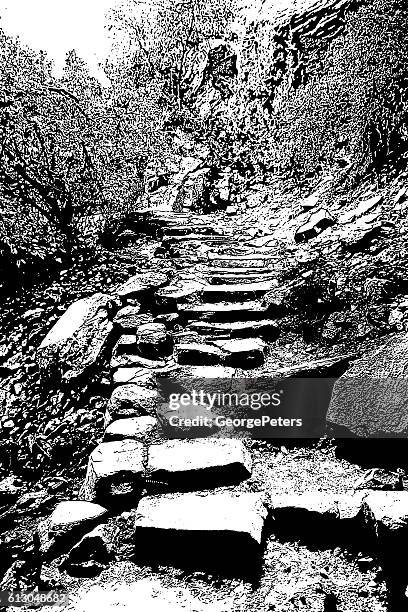 rugged hiking trail in zion national park - zion national park 幅插畫檔、美工圖案、卡通及圖標