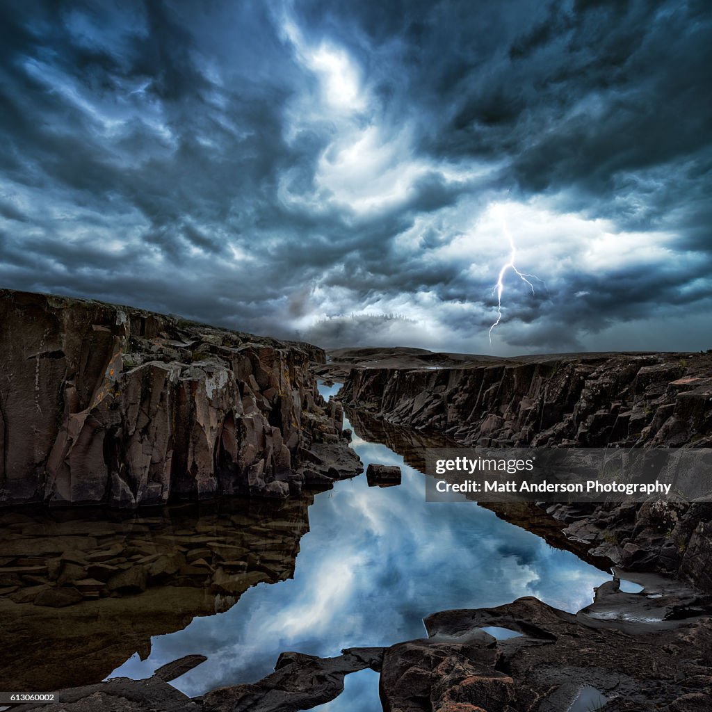 Lightning Strike Over Lake Superior