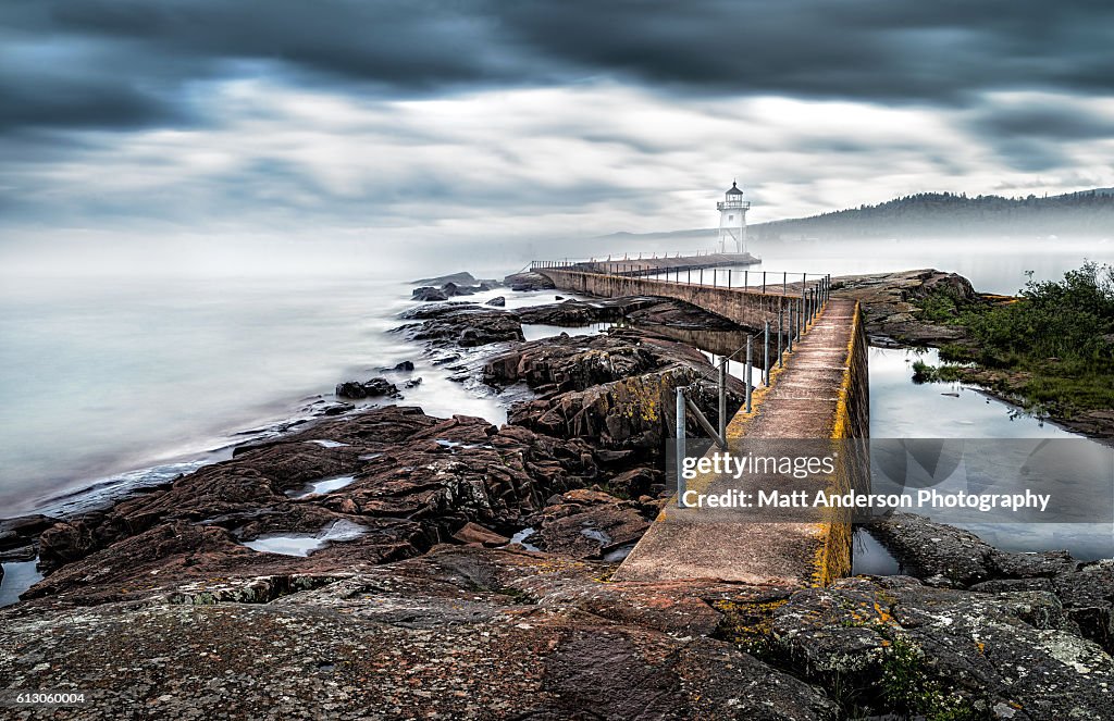 Grand Marais Lighthouse in Fog