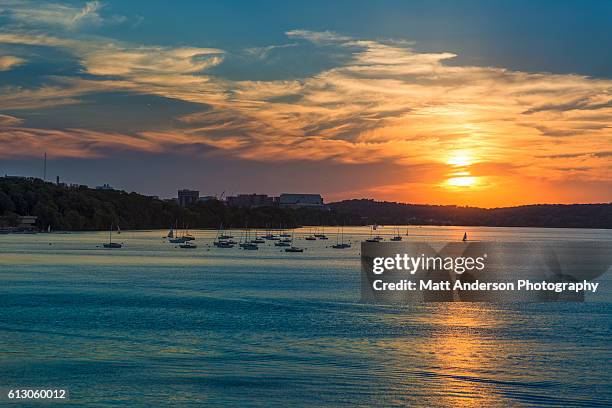 susnet lake mendota - lake mendota stock pictures, royalty-free photos & images