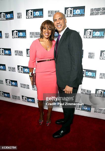 Gayle King and Senator Cory Booker attends the Jon Bon Jovi Soul Foundation 10 Year Anniversary at the Garage on October 6, 2016 in New York City.