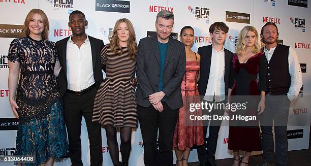 Bryce Dallace Howard, Malachi Kirby, Annabel Jones, Charlie Brooker, Gugu Mbatha-Raw, Alex Lawther, Alice Eve and Gerome Flynn attend the LFF...