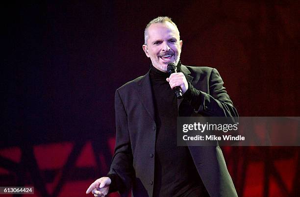 Recording artist Miguel Bose performs onstage during the 2016 Latin American Music Awards at Dolby Theatre on October 6, 2016 in Hollywood,...