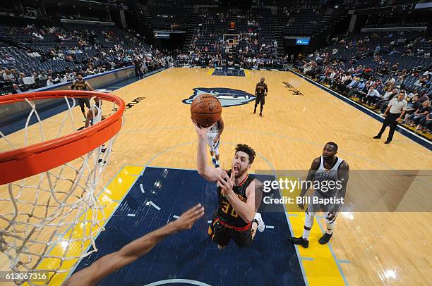 Ryan Kelly of the Atlanta Hawks shoots the ball against the Memphis Grizzlies during a preseason game on October 6, 2016 at the Toyota Center in...