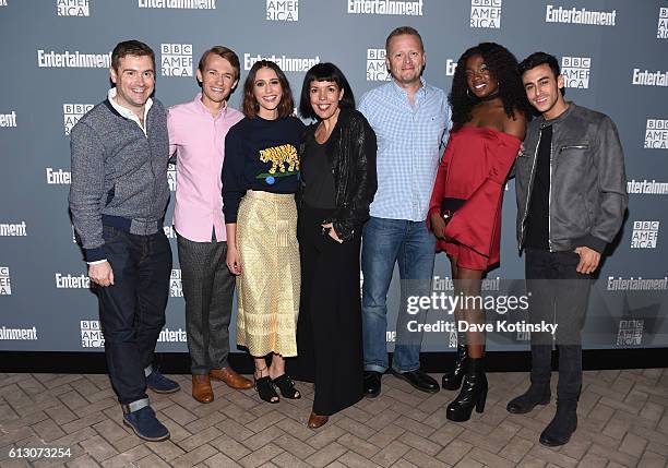 Brian Minchin, Greg Austin, Sophie Hopkins, Sarah Barnett, Patrick Ness, Vivan Oparah and Fady Elsayed attend EW Hosts An Evening With BBC America on...