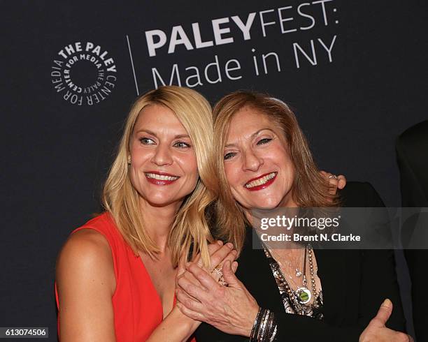 Actress Claire Danes and director Lesli Linka Glatter attend PaleyFest New York 2016 - "Homeland" held at The Paley Center for Media on October 6,...