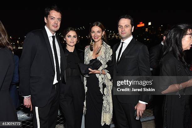 Marcus Wainwright, Keri Russell, Glenna Neece and Matthew Rhys attend the Brooklyn Bridge Park Conservancy hosts the Brooklyn Black Tie Ball at Pier...