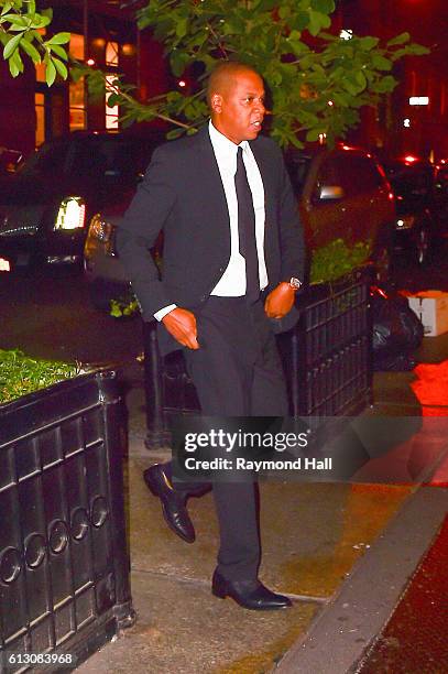 Rapper Jay Z is seen walking in Soho on October 6, 2016 in New York City.
