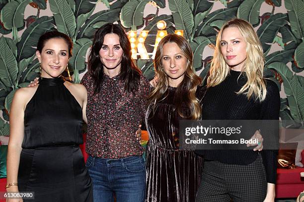 Sarah Meyer, actress Courteney Cox, designer Jennifer Meyer and writer Erin Foster attend ROE Caviar's 2016 Harvest at the private residence of Jonas...