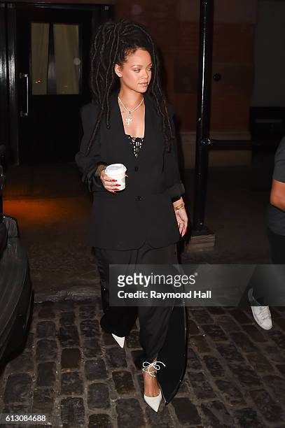 Singer Rihanna is seen walking in Soho on October 6, 2016 in New York City.
