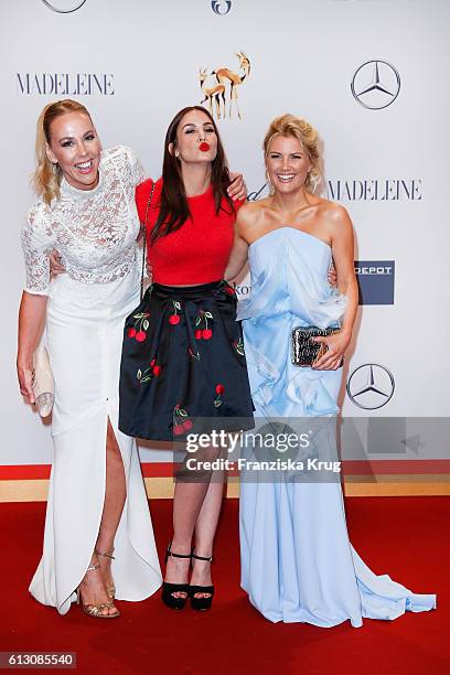 Sylvia Walker, Sila Sahin and Jennifer Knaeble attend the Tribute To Bambi at Station on October 6, 2016 in Berlin, Germany.