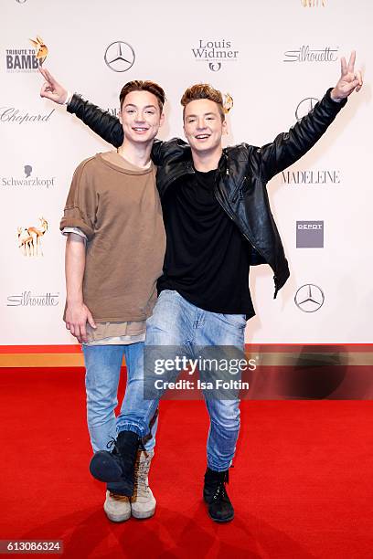 Heiko Lochmann and Roman Lochmann alias 'Die Lochis' attend the Tribute To Bambi at Station on October 6, 2016 in Berlin, Germany.