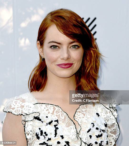 Actress Emma Stone arrives to the opening night and special screenings reception for the films 'La La Land' and 'Arrival' during the 39th Mill Valley...