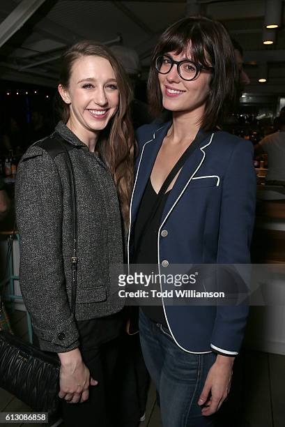 Taissa Farmiga and Mary Elizabeth Winstead attend an "In A Valley Of Violence" Beyond Fest Post-Reception at Mama Shelter on October 6, 2016 in Los...