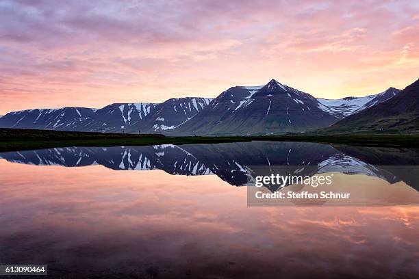 dramatic sunset iceland westfjords - onundarfjordur stock pictures, royalty-free photos & images