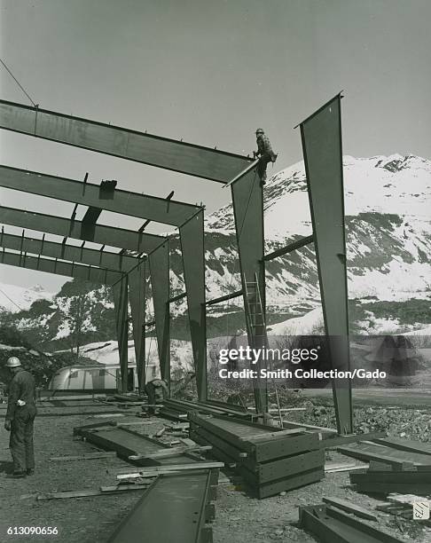 New construction on Mineral Creek Drive in Valdez, Alaska, April, 1965. .