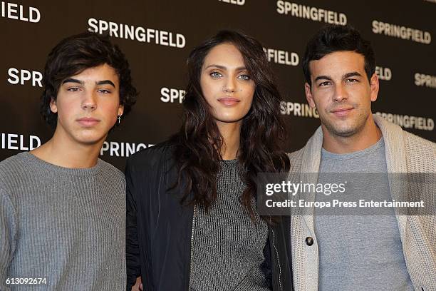 Actor Mario Casas , his brother Oscar Casas and model Dalianah Arekion present Springfield Christmas Commercial at Club Allard on October 6, 2016 in...