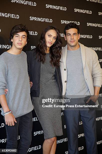 Actor Mario Casas , his brother Oscar Casas and model Dalianah Arekion present Springfield Christmas Commercial at Club Allard on October 6, 2016 in...