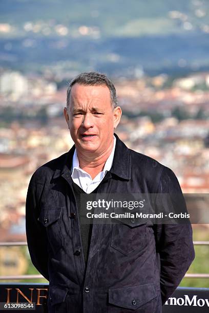 Tom Hanks attends a photocall for 'Inferno' on October 7, 2016 in Florence, Italy.