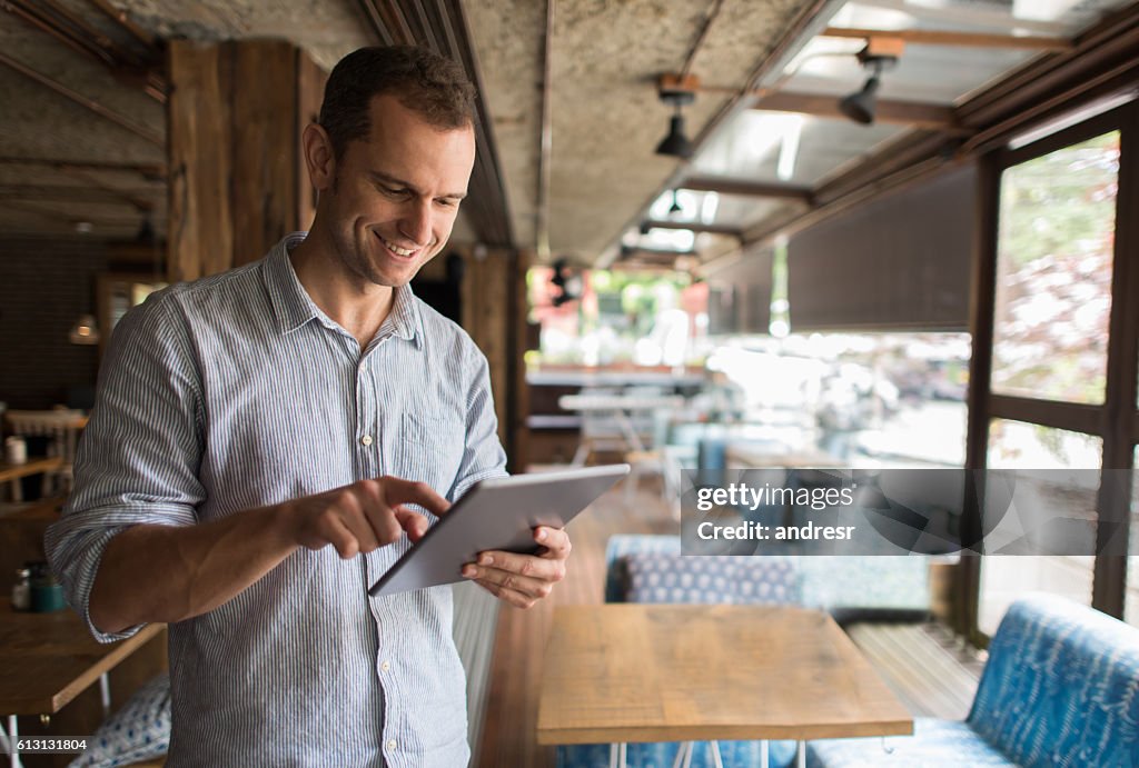 Business man running a restaurant