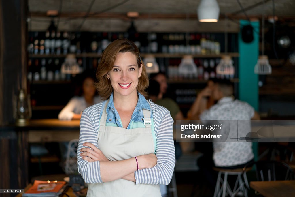 Waitress working at a restaurant