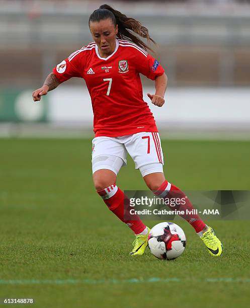 Natasha Harding of Wales Women during the Women's Euro 2017 qualifier match between Wales Women and Austria Women at Rodney Parade on September 20,...