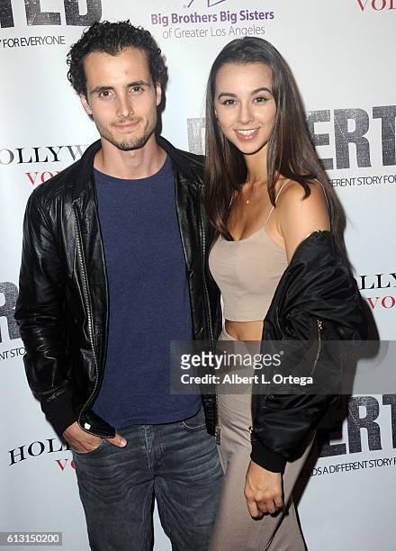 Actor Ryan Walker and Janae Monfort arrive for the Premiere Of Winterstone Pictures' "Deserted" held at Majestic Crest Theatre on October 6, 2016 in...