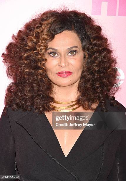 Fashion designer Tina Knowles attends the premiere of 'Insecure' at Nate Holden Performing Arts Center on October 6, 2016 in Los Angeles, California.