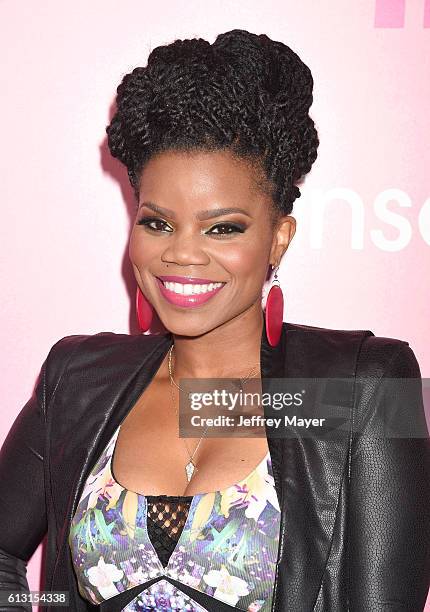 Actress Kelly Jenrette attends the premiere of 'Insecure' at Nate Holden Performing Arts Center on October 6, 2016 in Los Angeles, California.