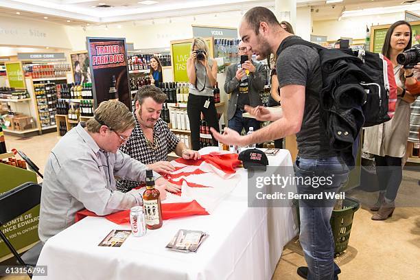 Bottles line the shelves as Bubbles and Ricky , characters from Trailer Park Boys, launched their Liquormen's Ol' Dirty Canadian Whisky with an...