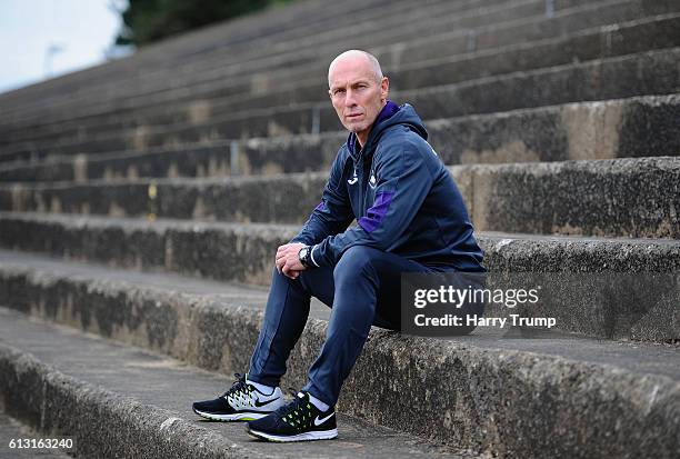 Bob Bradley, Manager of Swansea City poses during his unveiling as New Swansea City Manager on October 7, 2016 in Swansea, Wales.