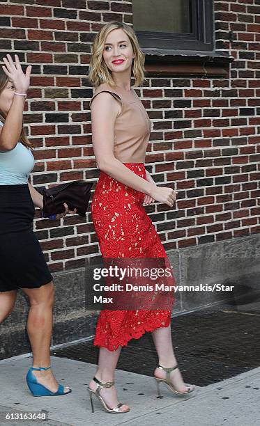 Actress Emily Blunt is seen on October 6, 2016 in New York City.