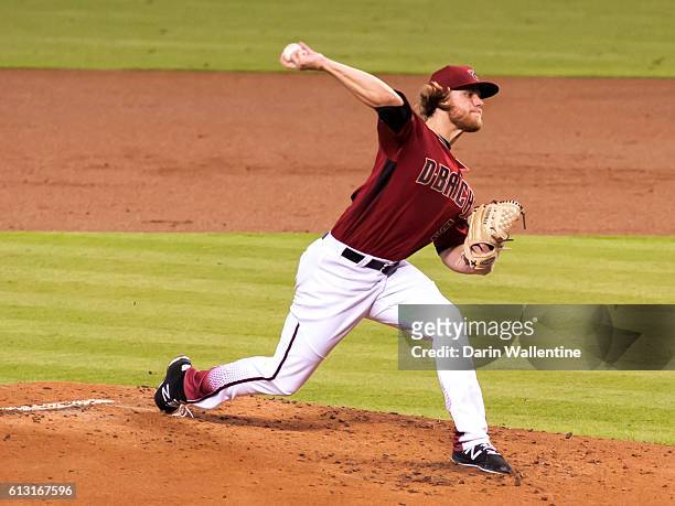 Matt Koch of the Arizona Diamondbacks delivers a pitch in the second inning of the MLB game between the San Diego Padres and Arizona Diamondbacks at...
