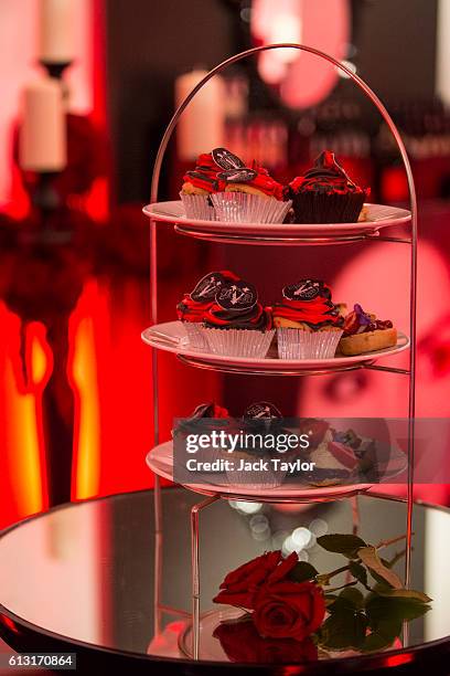 Cup cakes at the influencer launch of the new Kat Von D Beauty range at 15 Bateman Street in Soho on October 7, 2016 in London, England.