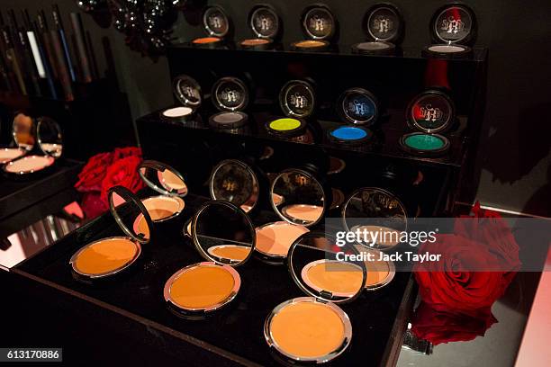 Make-up on display at the influencer launch of the new Kat Von D Beauty range at 15 Bateman Street in Soho on October 7, 2016 in London, England.