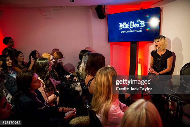 Guests attend an influencer launch of the new Kat Von D Beauty range at 15 Bateman Street in Soho on October 7, 2016 in London, England.