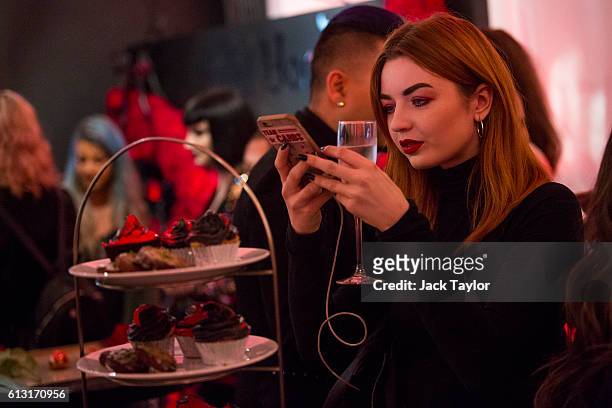 Guests attend an influencer launch of the new Kat Von D Beauty range at 15 Bateman Street in Soho on October 7, 2016 in London, England.