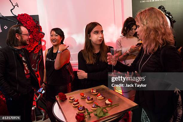 Guests attend an influencer launch of the new Kat Von D Beauty range at 15 Bateman Street in Soho on October 7, 2016 in London, England.