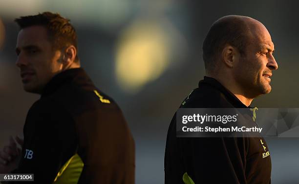 Galway , Ireland - 7 October 2016; Rory Best, right, and Tommy Bowe of Ulster before the Guinness PRO12 Round 6 match between Connacht and Ulster at...