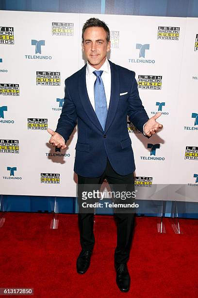 Press Room" -- Pictured: Actor Carlos Ponce poses backstage at the 2016 Latin American Music Awards at the Dolby Theater in Los Angeles, CA on...