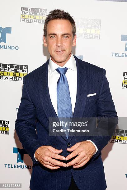 Press Room" -- Pictured: Actor Carlos Ponce poses backstage at the 2016 Latin American Music Awards at the Dolby Theater in Los Angeles, CA on...