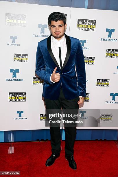 Press Room" -- Pictured: Recording artist Jonathan Moly poses backstage at the 2016 Latin American Music Awards at the Dolby Theater in Los Angeles,...