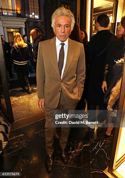 Giancarlo Giammetti attends the Moncler & RCA "Freeze For Frieze" cocktail reception at the Moncler Bond Street Boutique on October 7, 2016 in...
