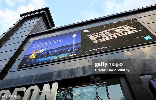 General view at the 'La La Land' Patrons Gala screening during the 60th BFI London Film Festival at the Odeon Leicester Square on October 7, 2016 in...