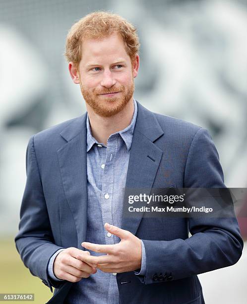 Prince Harry attends an event to mark the expansion of the Coach Core sports coaching apprenticeship programme at Lord's cricket ground on October 7,...