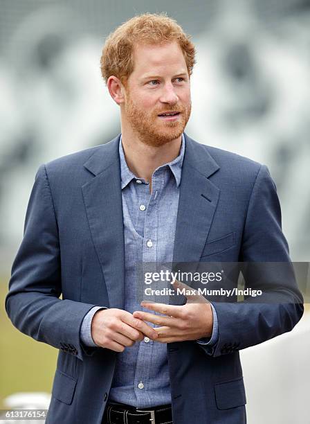 Prince Harry attends an event to mark the expansion of the Coach Core sports coaching apprenticeship programme at Lord's cricket ground on October 7,...