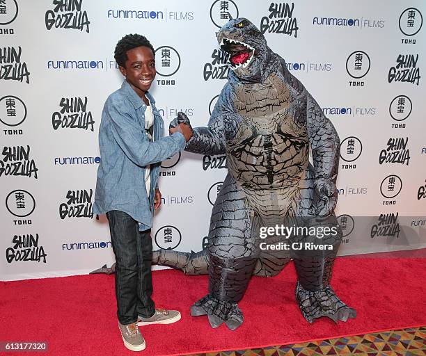 Actor Caleb McLaughlin of "Stranger Things" attends "Shin Godzilla" New York Comic Con Premiere on October 5, 2016 in New York City.