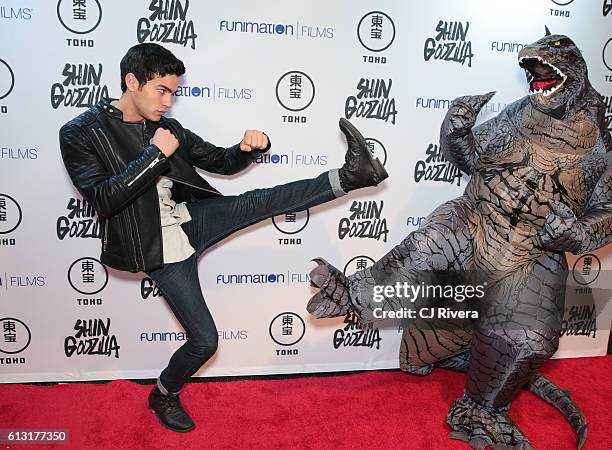 Fan attends "Shin Godzilla" New York Comic Con Premiere on October 5, 2016 in New York City.