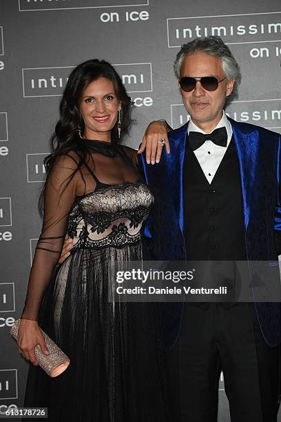 Veronica Berti and Andrea Bocelli attend Intimissimi On Ice at Arena on October 7, 2016 in Verona, Italy.