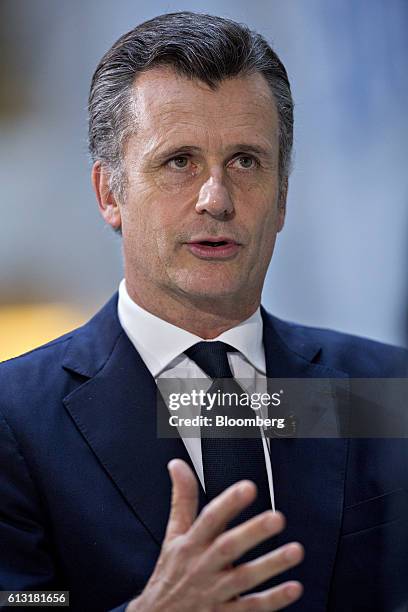 Philipp Hildebrand, vice chairman of BlackRock Inc., speaks during a Bloomberg Television interview at the International Monetary Fund and World Bank...